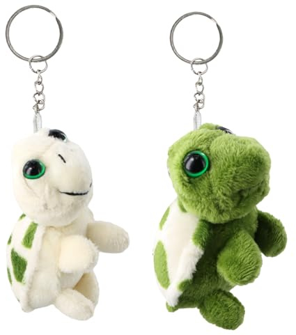 Ziyonix 2 Stück Schlüsselanhänger Schildkröte, 8cm Schildkröte Plush Keychain Schildkröte Schlüsselanhänger, Niedlicher Plüsch, Turtle Anhänger Schildkröten Geschenke, Deko Geschenk oder Rucksäcke