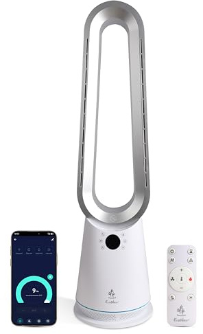 EcoNour 2 in 1 Bladeless Tower fan with Heater & Cooler | Remote & Alexa | 10 Speed Quiet Airflow, 4 Modes, 15 Min–9 Hrs Timer, 80° Oscillation, Heats Up to 35°C, Plasma Function
