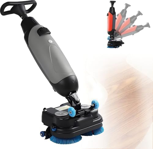 GEHPYYDS Autolaveuse-sécheuse autoportée - Largeur de Lavage de 45 cm, Deux réservoirs de 4,5 et 7,5 litres, capacité de Nettoyage de 1 208 m²/h, pour sols en Bois, carrelage, marbre et Ciment Grey