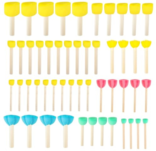 50 stycken rund svampborstemålning, svampstubbborsteset | svampstubbsborsteset, skumborste, skumborste, skumsvamp, stubbborstsvampar för att måla DIY-målarhantverk