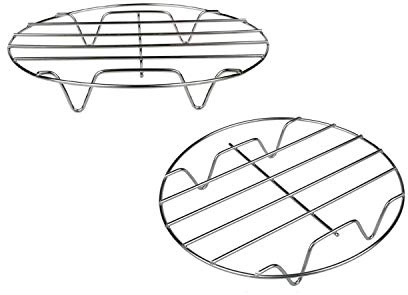 TamBee Cooling Rack Stainless Steel Baking Steaming Grilling Rack Thick Wire Rack (17.8 x 17.8 x 3cm(2pc))