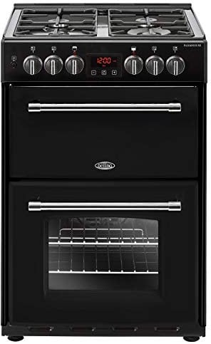 Belling Farmhouse 60DF Dual Fuel Range Cooker, Black, 60cm