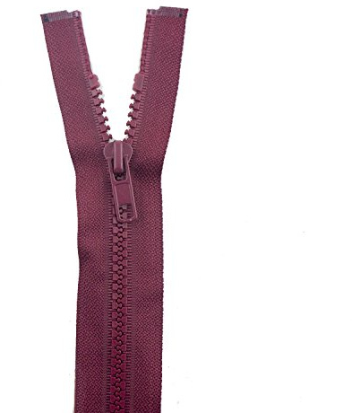 HAND® 2 PCs No.5 Maroon Plastic Closed End Automatic Zips 60cmL x 33mmW