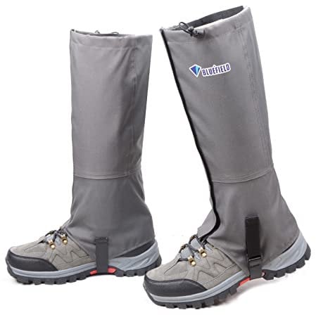 TRIWONDER 1 Paar Gamaschen wasserdichte Outdoor Gaiter für Damen/Herren Stiefel Outdoor-Hosen zum Wandern Klettern Jagd Radfahren Schneewandern Leggings Cover (Grau, XL)