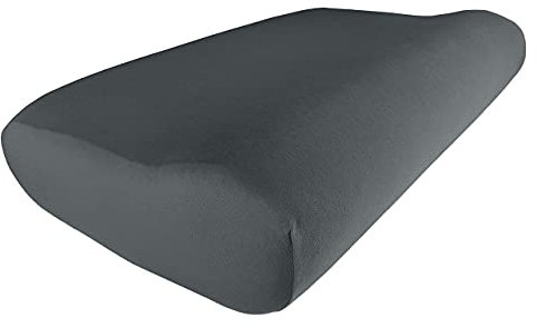 Edda Lux Bezug passend für PILLOWISE Nackenstützkissen, 55 x 35 cm, formbeständiger Jersey Kissenbezug aus 100% Baumwolle, in Graphit
