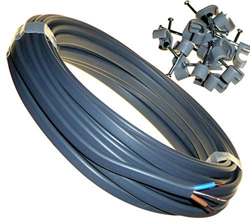 15 Metres of 2.5mm 6242Y Flat Twin & Earth Cable with Clips BASEC Electrical Cables