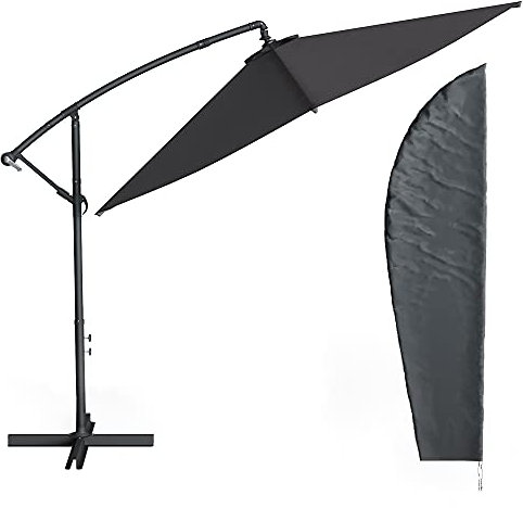 Oskar OK-Living Ampelschirm, Gartenschirm, Anthrazit, 300 cm