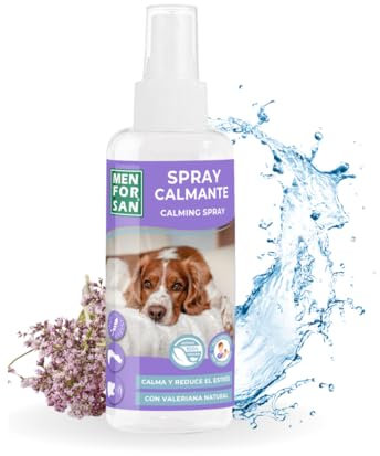 MENFORSAN Beruhigungsspray für Hunde 60ml, mit natürlichem Baldrian, baut Stress ab