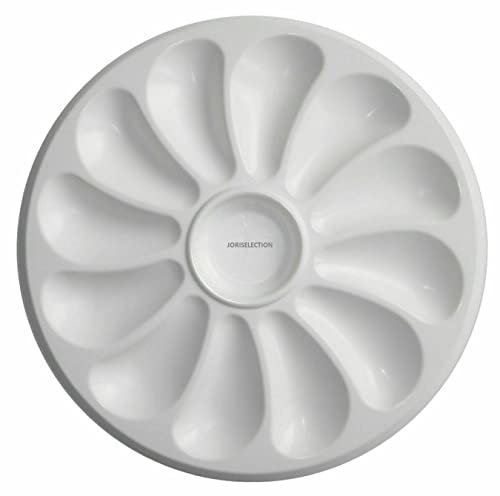 JORISELECTION Assiette HUITRE POLYPRO Blanche 12 Places Code 9532