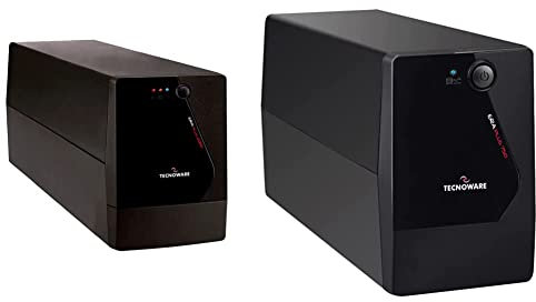 Tecnoware ups Era Plus 2000 - Gruppo di continuità - Doppia Batteria per Autonomia Fino a 40 Min/PC o 120 Min/Modem - Potenza 2000 VA & ups Era Plus 750, Gruppo di continuità, 2 Uscite Schuko