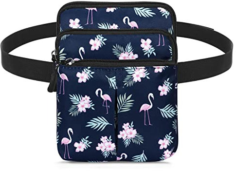 HAWEE Taillengürteltasche für Damen und Herren, Cross-Body, Handy-Geldbörse, verstellbarer Schultergurt, Reise-Hüfttasche, multifunktional, modisch, Bauchtaschen, wasserabweisend, Flamingo,