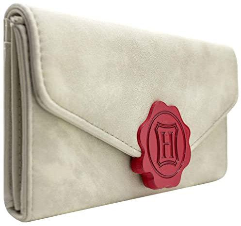H.P. Hogwarts Hexerei und Zauberei Brief Portemonnaie Tri-Fold Münzfach & Kartenhalter, Offwhite