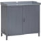 Outsunny Armoire de Rangement de Jardin autoportante, Table de rempotage 2 en 1 à Double Porte, étagères, Plateau en métal galvanisé - Gris