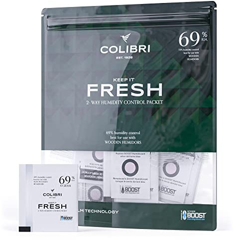 Colibri Fresh Feuchteausgleich-Pads - 12er Pack à 4g zur Lagerung von Zigarren, Musikblättern & mehr - balanciert auf 69% relativen Luftfeuchtigkeit - Geschmacksneutral - Integra BOOST Technologie