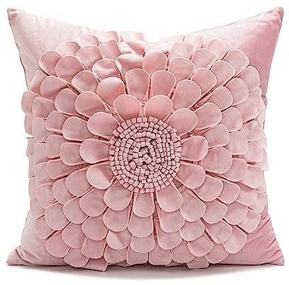 VanderHOME Dekorativer Kissenbezug, Hochwertige Holländische Samt Super Weiche Kissenhülle Mit Verstecktem Reißverschluss, Moderne Zimmer Sofa Stuhl Auto Garten Dekoration 45 * 45CM-Rosa