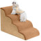 Uross Hundetreppe für kleine Hunde, 4 Stufen Hundetreppe Treppe Rampen für Bett Couch, High Density Foam Pet Steps Treppe, Waschbar Haustiertreppe für Hunde und Katzen-Braun