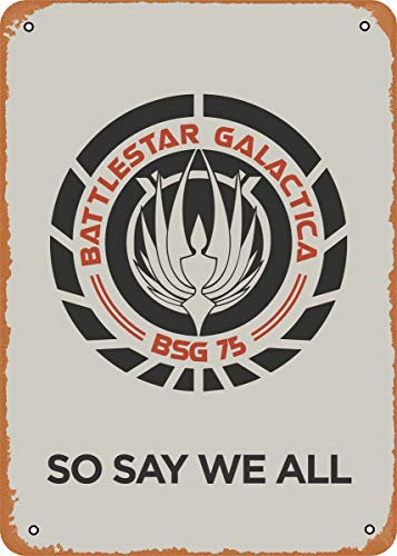Battlestar Galactica Lt2 Battlestar Galactica 20,3 x 30,5 cm – Vintage-Blechschild aus Metall für Zuhause, Bar, Kneipe, Garage, Dekoration, Geschenke