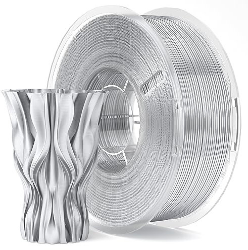 ELEGOO Filamento PLA 1.75 1KG Plata, Filamento para Impresora 3D, Precisión Dimensional +/- 0.02mm, Carrete Filamento 3D,para Mayoría Impresoras 3D