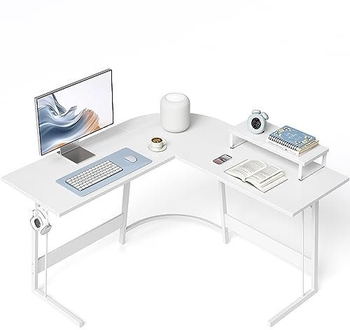 BANTI Scrivania da gaming a forma di L, scrivania per computer da ufficio, scrivania angolare da 119,4 cm, con grande supporto per monitor, per casa, ufficio, studio, postazione di lavoro, colore