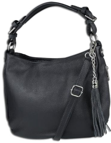 Toscanto Damen Schultertasche Shopper Leder Tasche schwarz OTT134SS Leder Schultertasche