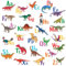 DECOWALL DS9-8080 Dinosaurier Alphabet wandtattoo Dino ABC wandaufkleber kinderzimmer trex wandsticker für kinder baby junge mädchen schlafzimmer babyzimmer wohnzimmer Spielzimmer lernen wanddeko