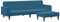 vidaXL Sofagarnitur 2-TLG., Schlafsofa mit Fußhocker, Klappbett Klappsofa mit Schlaffunktion, Bettsofa Sofabett Sofa Couch, Blau Samt