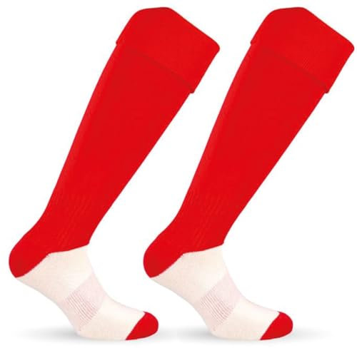 Nucleo Sport Calza Calcio Calcetto Socks Uomo Donna Unisex Calza Alta (SENIOR, Rosso)