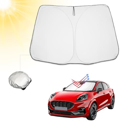 BIBIBO Ford Puma - Cubierta de Parabrisas para Coche, Compatible con Toyota CHR 2016-2025, Ford Puma ST Line 2020-2025, Parasol para Parabrisas Delantero Plegable, Parasol antirayos UV