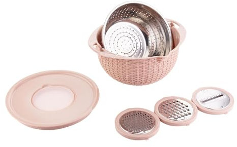 Scolapasta con ciotola set da cucina scolapasta ciotola uva spaghetti orzo rosa, 31 x 14 x 9,3 cm