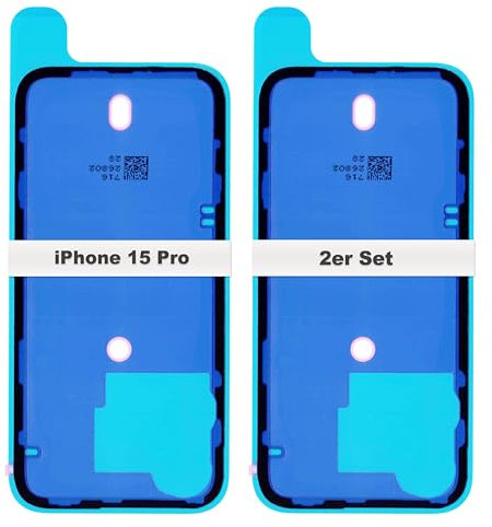 IS-TECK 2er Set Ersatz iPhone 14 15 16 Plus Pro Max Kleber Für Backcover und Gehäuse Rahmen Dichtung Sticker Wasserdichtung Glue Folie (iPhone 15 Pro)