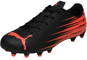 PUMA ATTACANTO II FG/AG JR Fußballschuh, schwarz-leuchtendes Rot, 5.5 UK