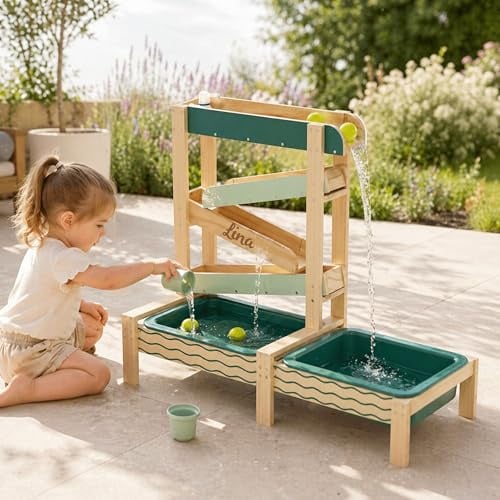 Mainely Personalisierbare Outdoor-Wasserbahn – Wasserspielzeug, fördert Kreativität & sensorisches Spielen – für Kinder ab 3 Jahren – mit Namen personalisiert – Topbright