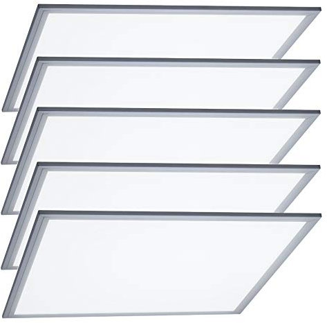 Trango 5er Pack 6000PL LED Decken-Panel Bürodeckenleuchte 62x62 cm LED Deckenleuchte-Panel, Einbauleuchte Tageslicht 6000K - 40 Watt - 3200 Lumen, Deckenlampe, Büroleuchte, LED Panel, Bürolampe