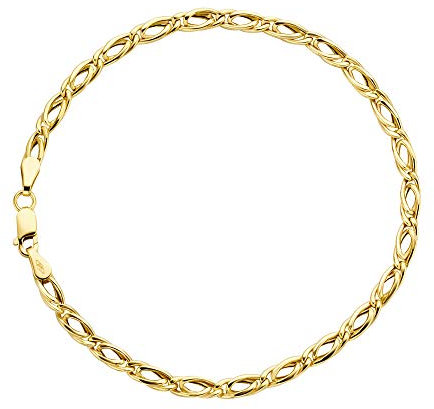 PRINS JEWELS Tigeraugen Armband 14 Karat 585 Gelbgold Unisex Breite 3.50 mm (21)