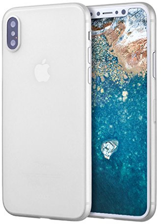 doupi UltraSlim Hülle kompatibel für iPhone X, Ultra Dünn Fein Matte Oberfläche Handyhülle Cover Bumper Schutz Schale HardHülle kompatibel für iPhone 10 (2017) Design Schutzhülle, weiß