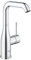 GROHE Essence, Waschtischarmatur, wassersparend (Wasserhahn für das Bad, 24cm hoch, Badarmatur mit Pop-Up Ablauf, schwenkbar, einfache Installation am Waschbecken), chrom, 23799001