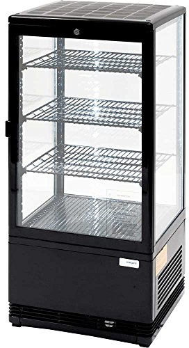 Kühlvitrine mit LED-Innenbeleuchtung, 78 Liter, schwarz, Abmessung 428 x 386 x 960 mm (BxTxH)