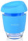 AniSqui Glass Travel Mug, 12oz 350ml Portable Coffee Cup with Lid (Blue)