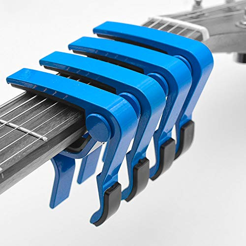 4 Pieces Capo Guitar Capo Made of Ultra Lightweight Aluminum Metal for Acoustic,Electric,Ukulele and Bass (blue)
