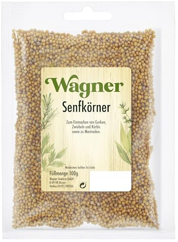 Wagner Gewürze - Senfkörner, ungemahlen | 100 g im Beutel | Gewürz zum Einmachen von Gemüse und für Marinaden