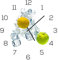 levandeo Wanduhr Alu-Dibond 30x30cm Uhr Alubild Apfel Zitrone Deko Aluminium Küchendeko Küchenuhr Einrichtung