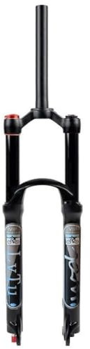 LvTu Luft Mountainbike Gabel 26 27,5 29 er Federweg 160mm Bergab MTB Federgabel, Ultraleicht Legierung Stoßdämpfer - Schwarz (Color : Straight Manual, Size : 26 inches)