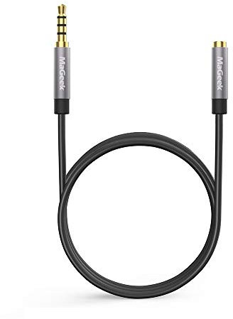 MaGeek Cavo Prolunga Audio Jack 3,5mm, (3,0 metri) 4 Poli Cavetto Audio Estensione, Maschio a Femmina per cuffie Beats, iPhone, iPod, iPad, Car Audio, Home Stereo e altro (Nero)