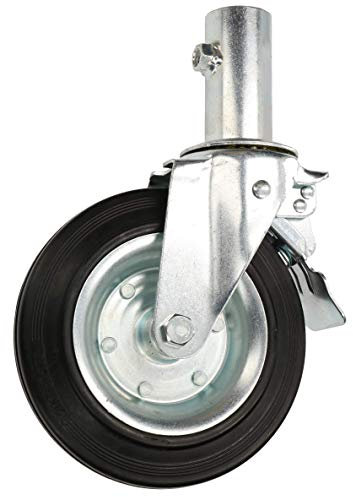 KOTARBAU® Rueda industrial 200 mm, Rueda de transporte con freno, Ruena giratoria para atornillar, Rueda de acero, Ruedas para muebles, Rueda de goma, Rueda para andamio, Carga pesada hasta 180 kg