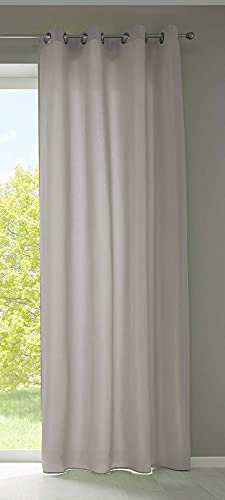 Gardinenbox 1er Set Vorhänge Schal Ösen »Berlin« HxB 225x140 cm Stein Blickdicht Microsatin Lichtdurchlässig Uni Matt, 20405N