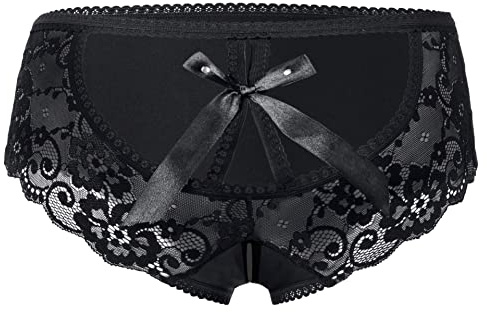 KLONKEE Lace Knickers for Women Plus Size Cheeky Panties Stretchy Bikini Briefs Ladies Hipster Underwear French Panties Sheer Mesh Women's Lace Knickers