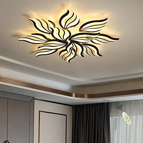 Lampada da Soffitto a LED Lampada da Soggiorno Dimmerabile con Telecomando Lampada da Soffitto per Camera da letto Lampada da Soffitto moderna Lampada da Camera da Letto dal Design Creativo Nero