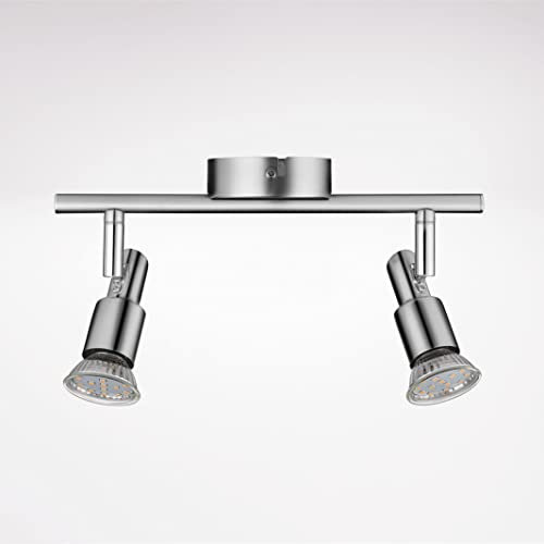 IMPTS LED Deckenleuchte Deckenstrahler 2-flammig Wohnzimmerlampe Deckenlampe 2er Deckenspot Spotleuchte 3W GU10 (2er Spot)…