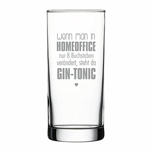 4you DESIGN Gin Glas mit lustigem Spruch | Home-Office | Geschenkidee für Männer und Frauen | Geschenk zum Geburtstag, Weihnachten, Valentinstag, Vatertag oder zur Hochzeit | Füllmenge 485 ml