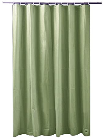 ADOB Anti-Schimmel Duschvorhang Peva Oliv, 180 x 200 cm, waschbar, mit Gewichtsband und 12 Duschvorhangringen, 90817